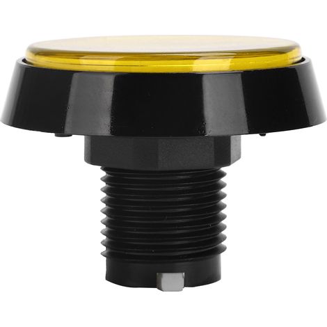 Bouton plat rond de 60 mm avec voyant LED, interrupteur à 3 pieds pour console de jeux de type grue, jaune