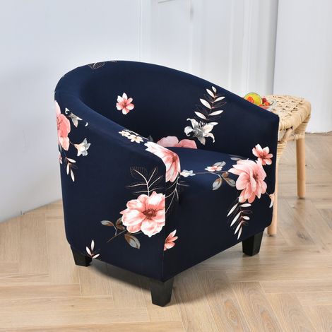 Housse de Fauteuil Cabriolet Extensible,Facile à Installer et à Laver, Housse de Chaise avec Accoudoirs Couverture de Fauteuil pour Comptoir Bar Salon Salle de Réunion-bleu foncé