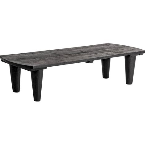 Table basse bois vieilli noir style classique charme intemporel - Noir bois vieilli patiné (1/5)