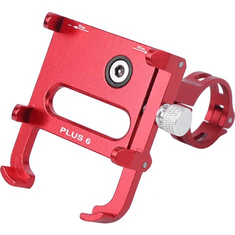 Support de navigation pour vélo PLUS 6, en alliage d'aluminium, rotation à 360°, support pour téléphone portable de moto, rouge