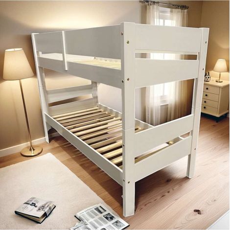Domo Mea Letto a Castello in Legno Bianco - 199x89.5 cm