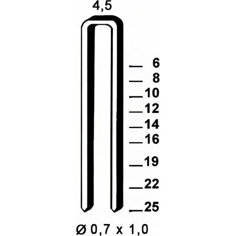 10 000 agrafes galvanisées O-16 - 4,5 x 16 x D. 0,7 x 1 mm - 6O-161 - Alsafix