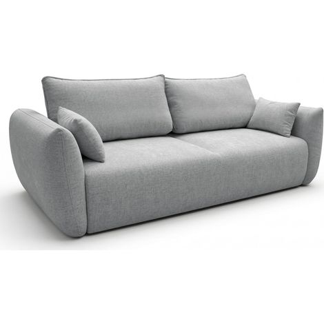 Selsey Zordo – Canapé 3 places convertible avec coffre en tissu chenille, gris (1/5)