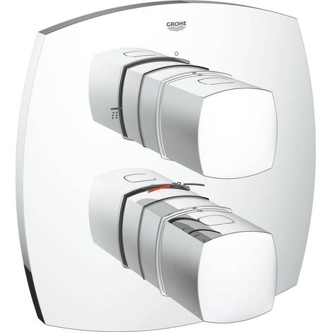 Mitigeur de bain thermostatique Grandera avec inverseur 2 voies chromé