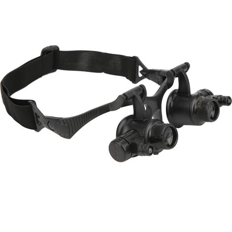 Loupe de bijoutier avec 2 LED et 8 verres interchangeables 10X 15X 20X 25X (1/5)