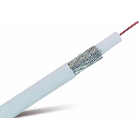 Câble coaxial S-IMPULS, 50 m, blanc, 6,7 mm, CCS, 75 Ω