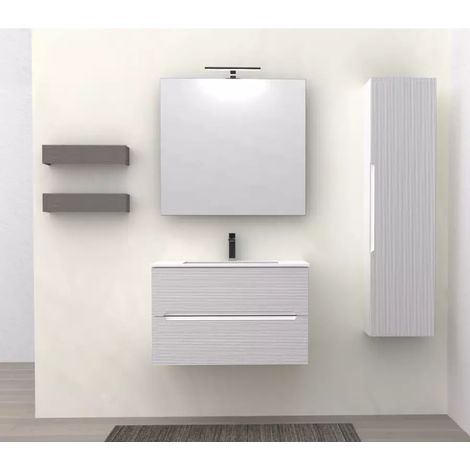 mobile bagno "canaletto" bianco opaco 80 cm (1/4)