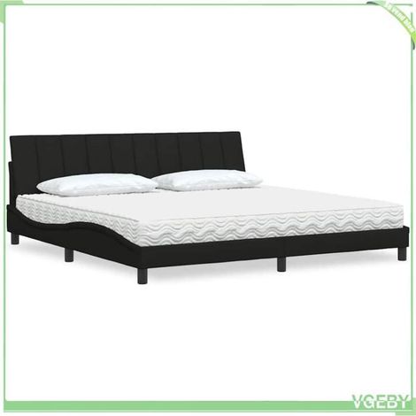 Lit avec matelas - Hanko - 200x200 cm - Matelas mousse 17 cm (H2/H3) - Sommier à lattes intégré (1/5)