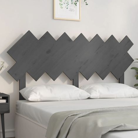 Bett-Kopfteil Grau 151,5x3x81 cm Massivholz Kiefer (1/5)