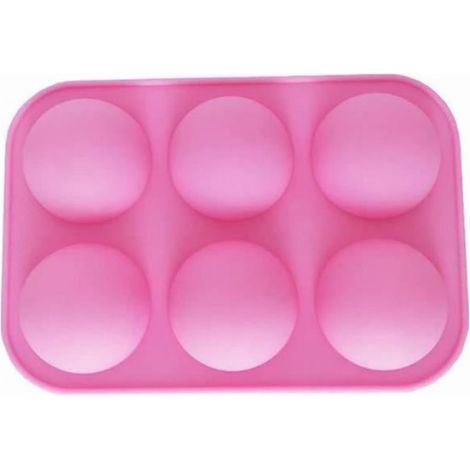Moule A Gateau En Silicone - Semi Spherique - 6 Alveoles - Pour Mousse Dome Et Chocolat Bombe - 2 Pieces (1/4)