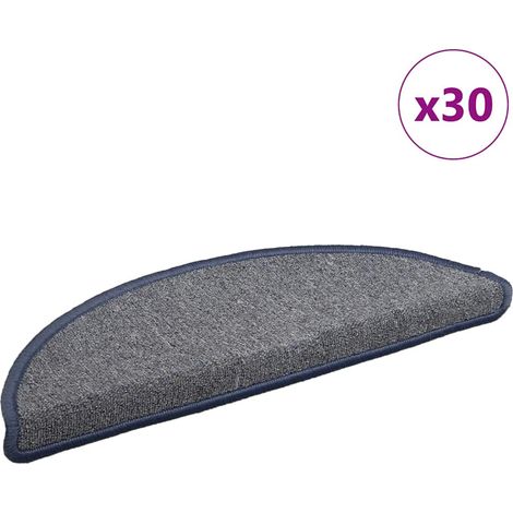 Stufenmatten 30 Stk. 56x17x3 cm Hellgrau und Blau Halbrund