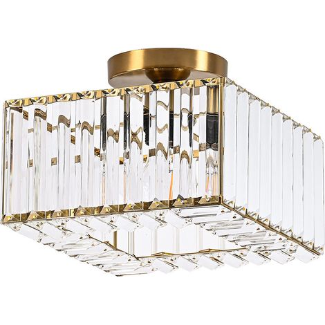 Plafoniera glamour Vetro quadrata vetro oro E27 Light Prestige