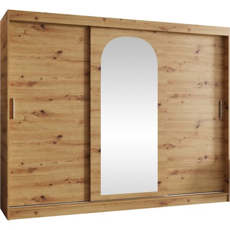 Armario Hartford 497, Roble Artisan, 200x250x62cm, Puertas de armario: Correderas, Número de estantes: 0
