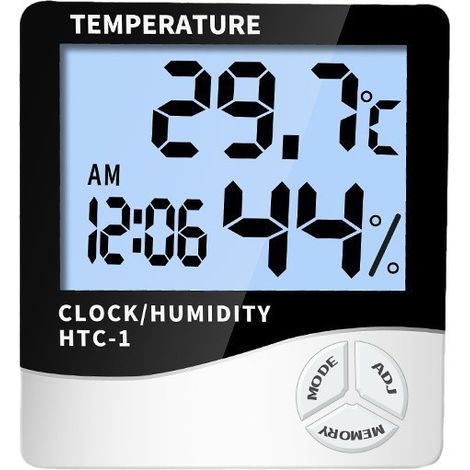 THERMOMETRE BAROMETRE Thermomètre hygromètre haute précision multi-usage style-Black White 1 (1/5)