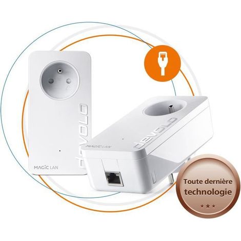 devolo Magic 1 LAN - Kit de démarrage - Pack de 2 adaptateurs CPL 1200 Mbps avec port Gigabit Ethernet