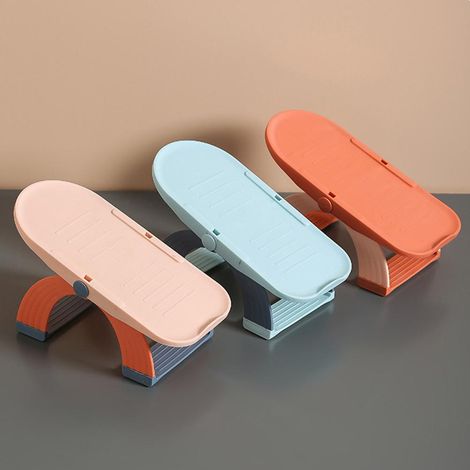 Ensemble de 5 pièces comprenant un range-chaussures à double couche réglable sur 3 niveaux, idéal pour les dortoirs et la maison meuble à chaussures peu encombrant, étagère de rangement et panier à c (1/5)