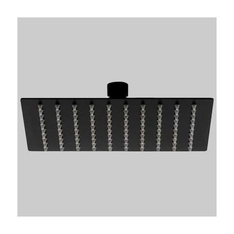 SOFFIONE DOCCIA INOX QUADRO NERO - 200 x 200