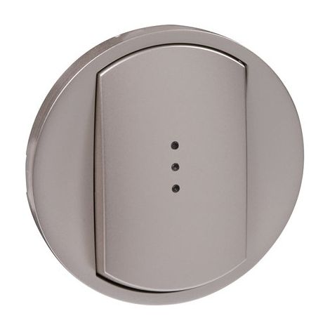 Legrand – Poussoir composable avec voyant simple – Mode de pose électricité – Titane – Compatible va-et-vient et poussoir NO – 68303