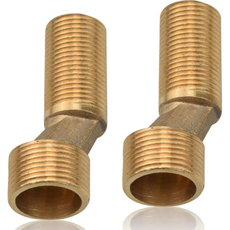 Lot de 2 adaptateurs de robinet excentriques 3/4" AG x 1/2" AG, 60 mm, pour robinets muraux