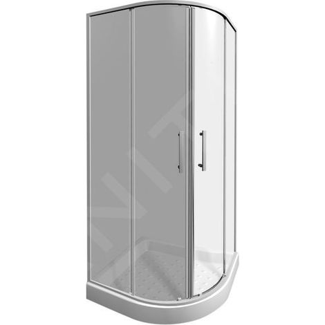 Jika Lyra plus - Cabine de douche quart de rond 900x900 mm, Jika Perla Glass, blanc/verre transparent H2533820006681 (1/3)
