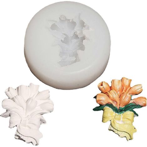 Kerzenform Tulpen Rosetten Silikonform DIY Aromatherapie Blumenform für Seife