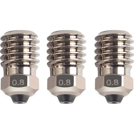 Buse d'imprimante 3D en acier trempé, placage Ni, extrudeuse résistante aux hautes températures Hotend pour X1 P1P 0.8mm 3 pièces (1/5)
