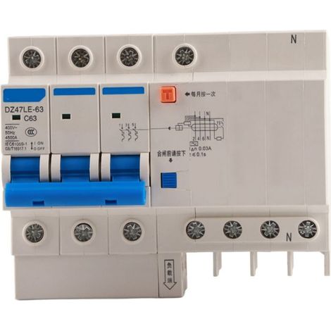 DZ47LE-63 3p N C63 Disjoncteur différentiel différentiel 230V 63A 30mA (1/4)