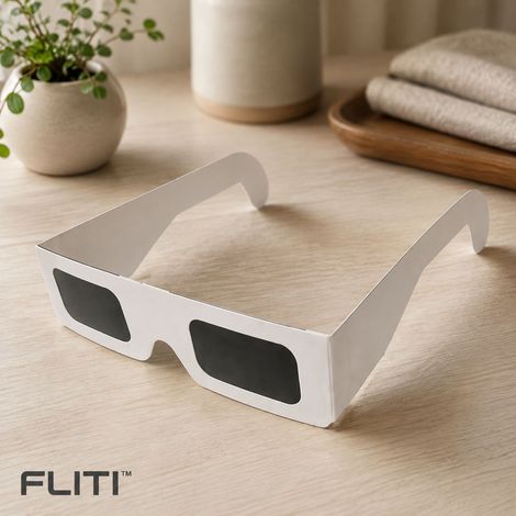Solar Eclipse Glasses x100 - ISO 12312-2 CE Standard - UV/IR Protection Filters - Safe Sun Viewing - White (1/4)
