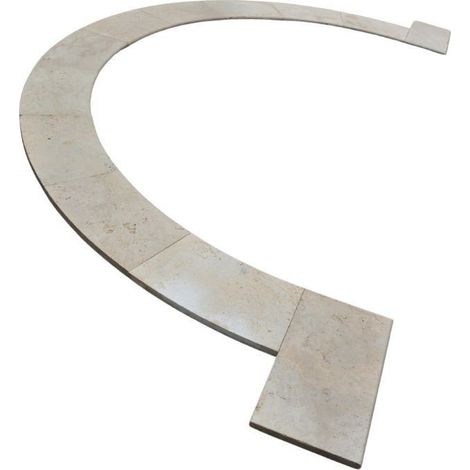 Margelles pour Bain Romain Travertin clair 1er choix Sablé 150x33x3 cm - À l'unité - Ti'ma Stone (1/3)