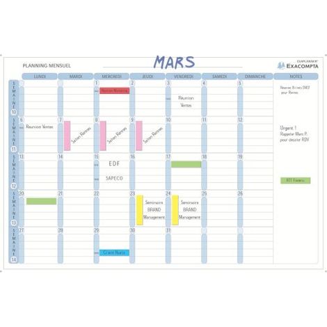 Planning magnétique Exaplanner - hebdomadaire (1/3)