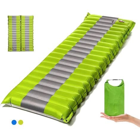 MIMOSON-Camping mat self-inflating, camping mat outdoor, hand press inflatable, lightweight backpacking mat for hiking for hiking when traveling, durable waterproof air mattress compact hiking mat (1/5)
