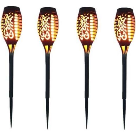 Lampe solaire 12 LED 54cm Décor de jardin extérieur à lumière vacillante - 4 Pack (1/4)