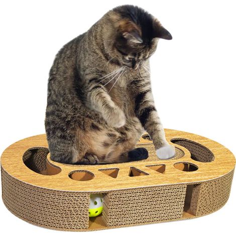 Griffoir pour chat, boîte de jeu en carton ondulé pour chats d'intérieur, s de formes variées pour lutter contre l'ennui