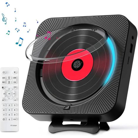 Lecteur de CD Bluetooth monté sur le mur Exposition rétro Kit noir (1/5)