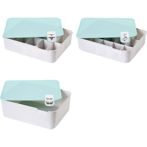 Filiyano-Lot de 3 boîtes de rangement empilables avec couvercles pour soutiens-gorge et sous-vêtements - Accessoires de rangement pour armoire (1/5)