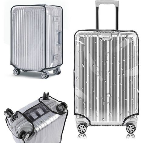 Housse de protection pour bagages de voyage, en PVC, tailles de 18 à 30 pouces, pour protéger les bagages pendant le transport.-AquaForge (1/4)
