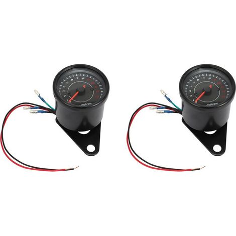 2x Digital Electrónico Inducción IP65 Retroiluminación LED Velocímetro Universal para Motocicleta Contador Tacómetro de 13K RPM (1/2)