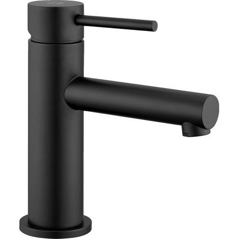 Grifo de lavabo, acero inoxidable 304, aireador ecológico, negro, G3/8 (1/2)