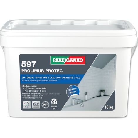 Parexlanko – Imperméabilisant Prolimur Protect 16 kg – Protection eau murs et sols – Prêt à l'emploi pour locaux humides – Système SPEC
