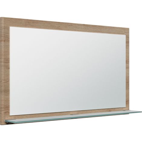 Spiegel Emotion Glasablage farbig eingerahmt 104x60 cm Eiche (1/4)