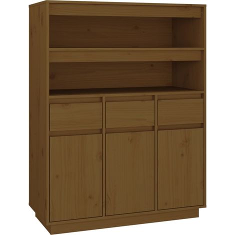 Credenza buffet cassettiera mobile contenitore organizer cucina soggiorno soggiorno alto 89 x 40 x 116,5 cm legno di pino massiccio marrone 020034760