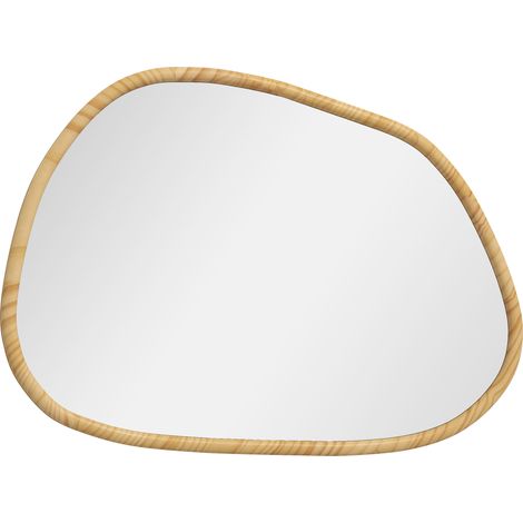 Miroir mural décoratif 70L x 50H cm KRONOS bois verni naturel (1/5)