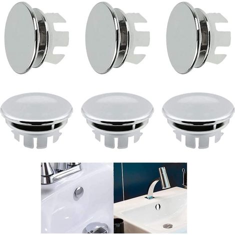 6Pcs Couvercle de trop-Plein pour lavabo,Anneau de trop-Plein de Rechange,Anneau en Plastique pour Salle de Bain Toilettes lavabo de trop-Plein (1/4)