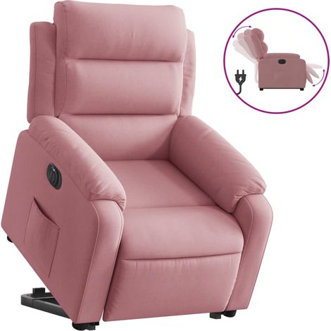 Maison Exclusive - Poltrona Alzapersona Reclinabile Elettrica Rosa in Velluto (1/5)