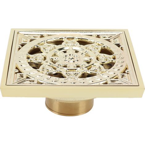 Bouchon de vidange cuivre anti-odeur pour sol, kit d'évacuation de toilette, salle de bain maison hôtel (type peu profond) (1/5)