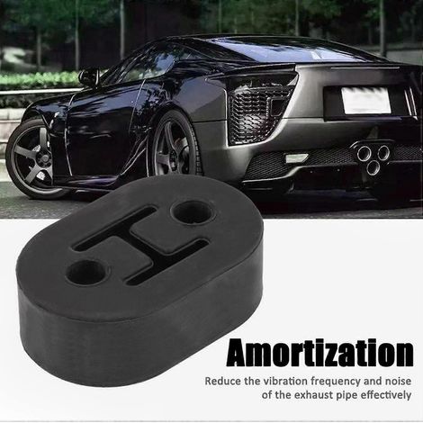 Autoauspuffrohr 2-Loch Gummihalterungen Aufhängung Tülle Isolierung (Schwarz)