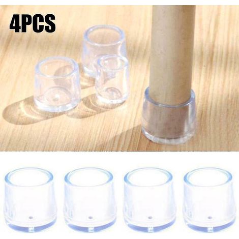 Lot de 12 Embouts de Pieds de Chaise Transparents en Silicone, Protège-Sol pour Meubles, Capuchons de Protection Ronds pour Pieds de Table et Chaises (1/4)