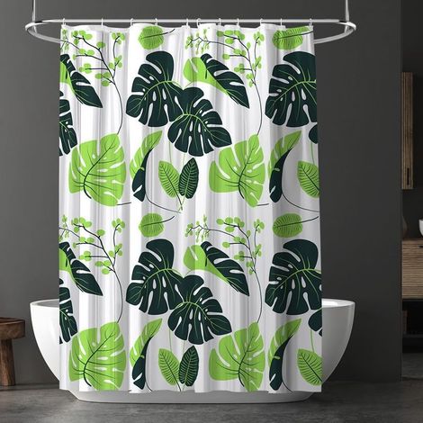 Rideau de douche anti-moisissure, imperméable en PEVA résistant à la moisissure, rideaux de douche avec 12 crochets,rideaux de baignoire (1/5)