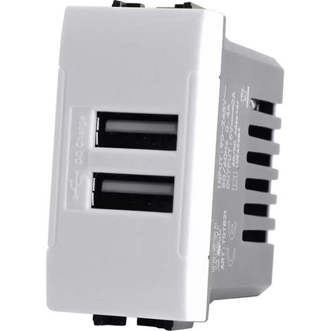 Interruttori prese pulsanti bianco frutti compatibili con Bticino Living Light e International  Modulo USB Doppio (1/2)