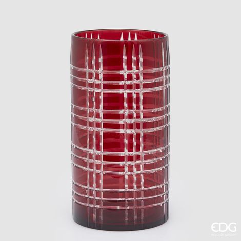 EDG Vaso Tartan Cilindro Rosso H 30 cm (1/3)